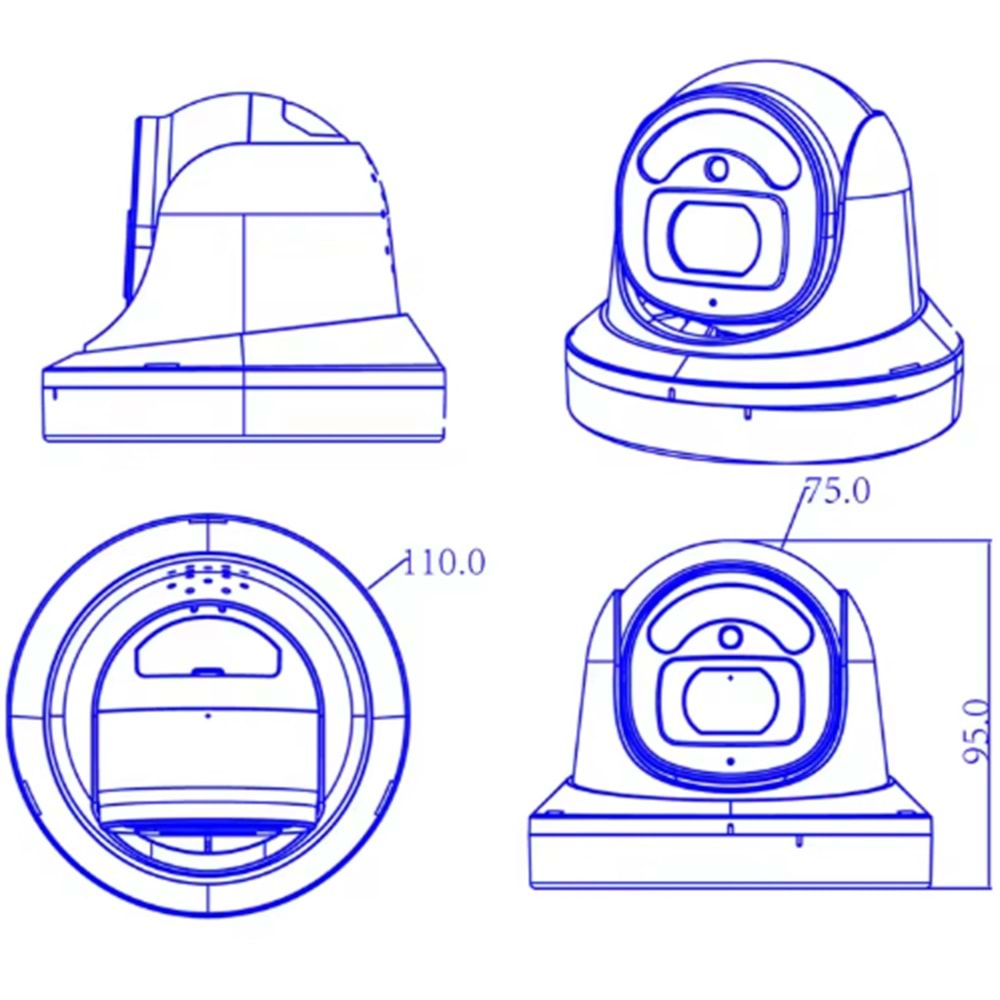 AHD DOME KAMERA WARM LED PULNİX PLX-2332 2 MP 2.88 MM SESLİ