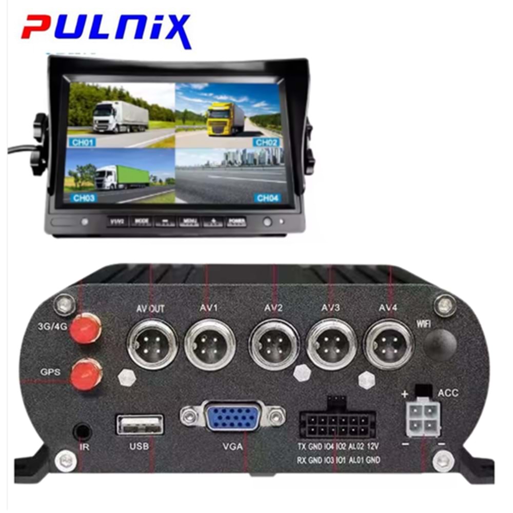 ARAÇ KAMERASI PULNİX PLX-G2 ARAÇ NVR İP 4 KANAL GPRS SİMKART