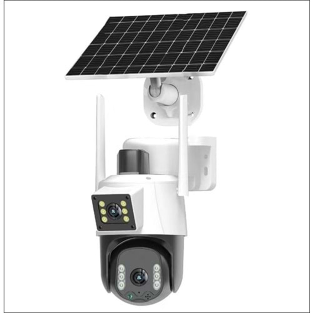 4G SOLAR KAMERA AOV 7/24 ESİM PULNİX PLX-7003İPC ÇİFT KAMERALI SİMKARTLI KAMERA