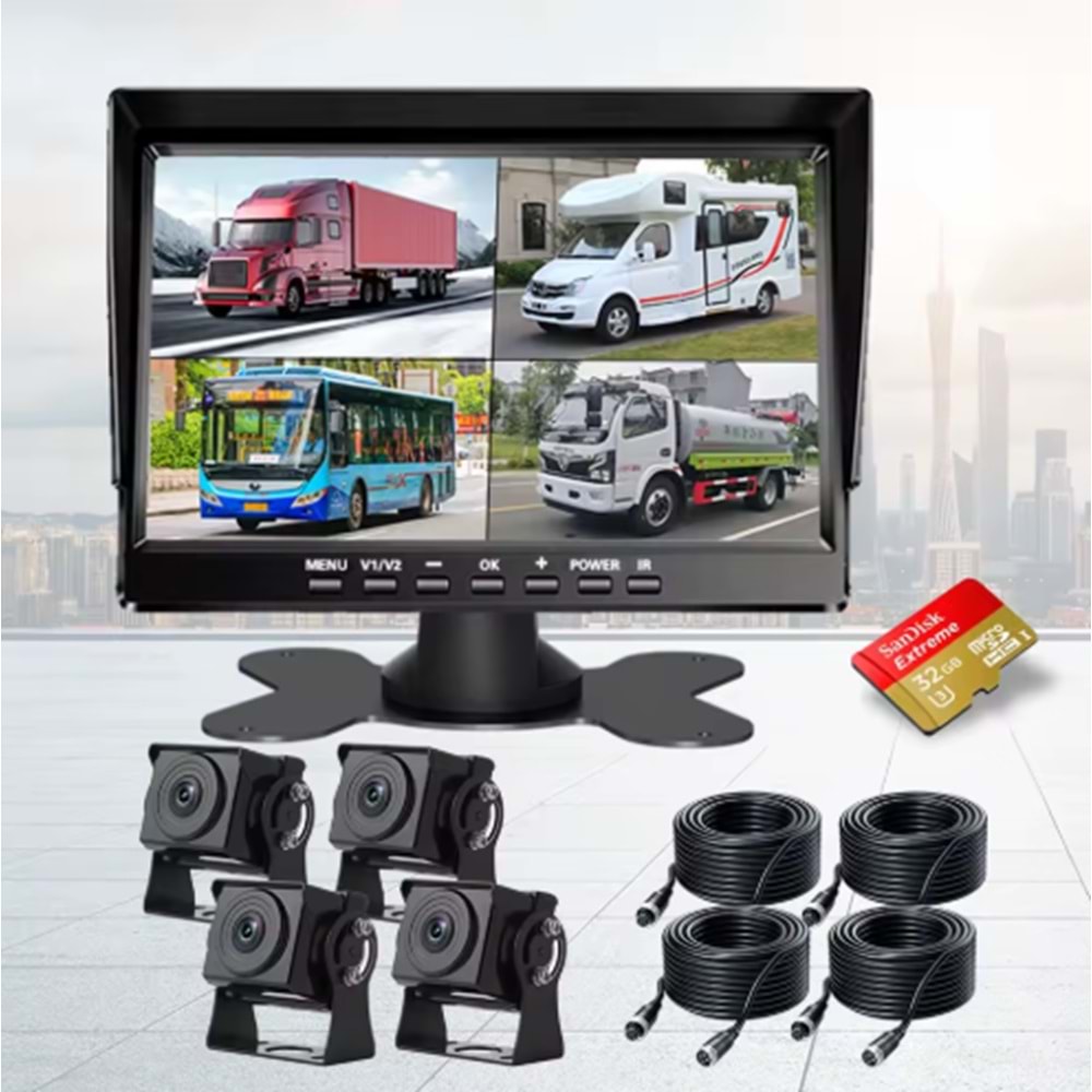 ARAÇ KAMERA SETİ PULNİX PLX-924 4 KANAL 7 İNÇ EKRAN BSD FOKNSİYON