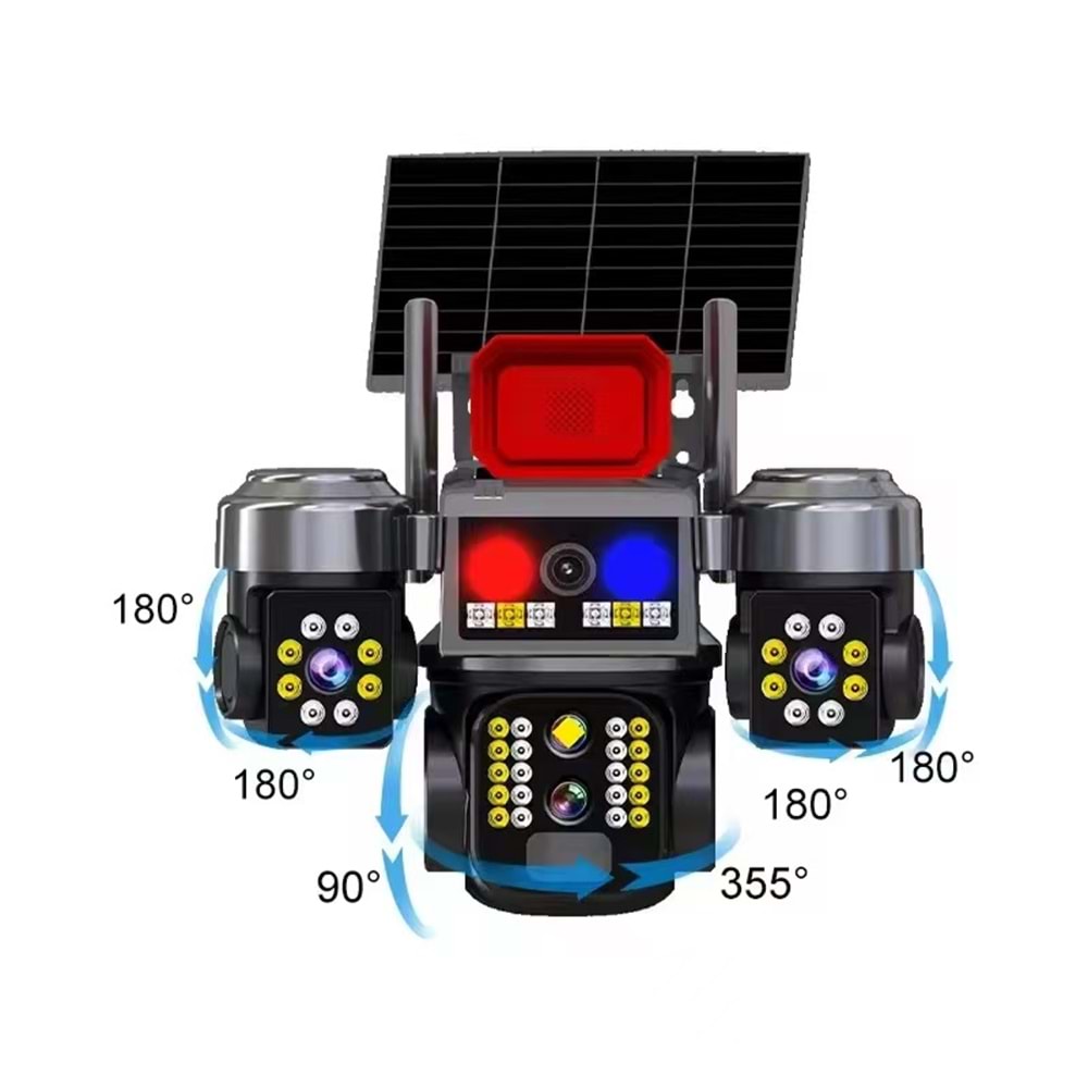 SOLAR 4G KAMERA E-SİM PULNİX PLX-7006 İPC 4 KAMERALI 3 PTZ HİEASY