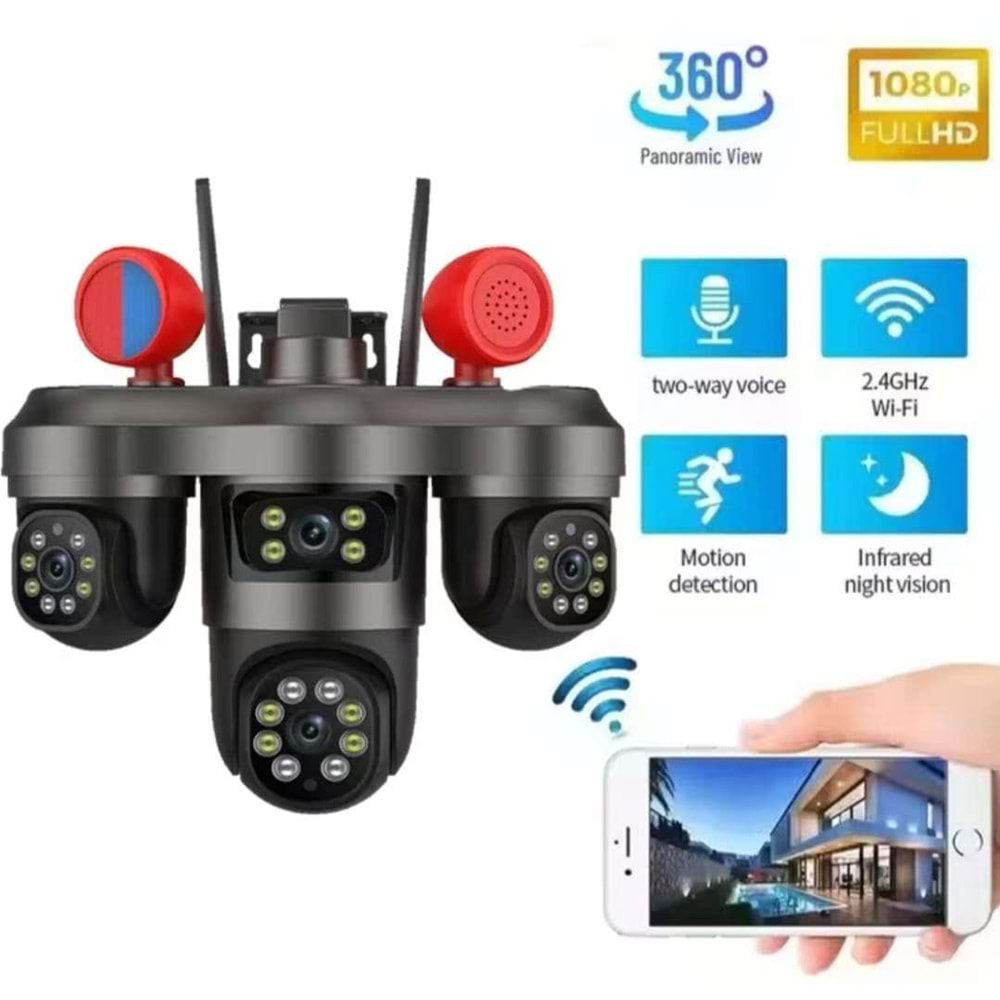 WİFİ 3 KAMERALI 3 PTZ KAMERA PULNİX PLX-1220 İPC V380PRO