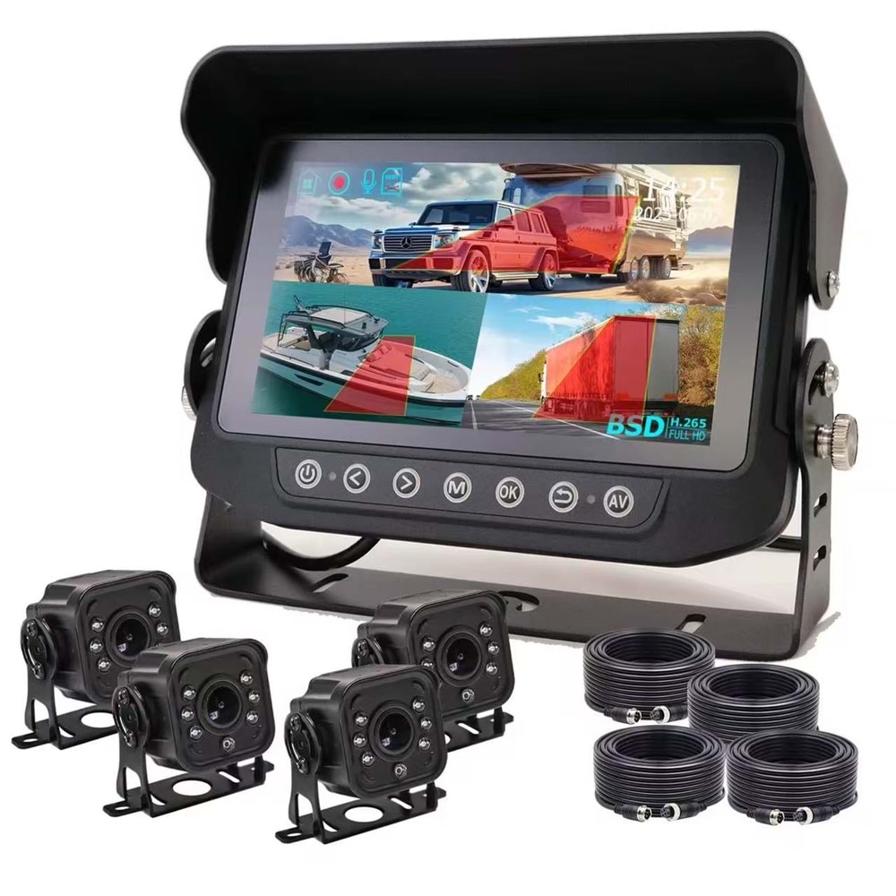 ARAÇ KAMERA SETİ 7 İNÇ SU GEÇİRMEZ PULNİX PLX-935 MONİTÖR SETİ