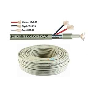 CCTV 4+1 2X 0.22 2X 0,50 KOAKSİYEL KAMERA KABLOSU