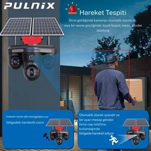 AOV TEKNOLOJİSİ 4G SOLAR KAMERA PULNİX PLX-7005 İPC 4 KAMERALI 7/24 KAYIT HİEASY