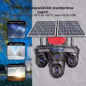 AOV TEKNOLOJİSİ 4G SOLAR KAMERA PULNİX PLX-7005 İPC 4 KAMERALI 7/24 KAYIT HİEASY