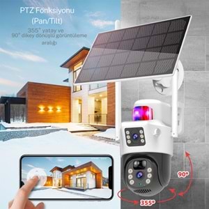 4G SOLAR KAMERA AOV 7/24 ESİM PULNİX PLX-7003İPC ÇİFT KAMERALI SİMKARTLI KAMERA