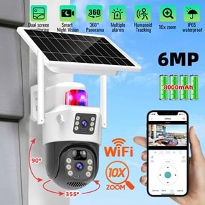 4G SOLAR KAMERA AOV 7/24 ESİM PULNİX PLX-7003İPC ÇİFT KAMERALI SİMKARTLI KAMERA