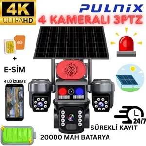 SOLAR 4G KAMERA E-SİM PULNİX PLX-7006 İPC 4 KAMERALI 3 PTZ HİEASY