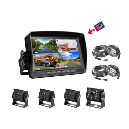 ARAÇ KAMERA SETİ PULNİX PLX-924 4 KANAL 7 İNÇ EKRAN BSD FOKNSİYON