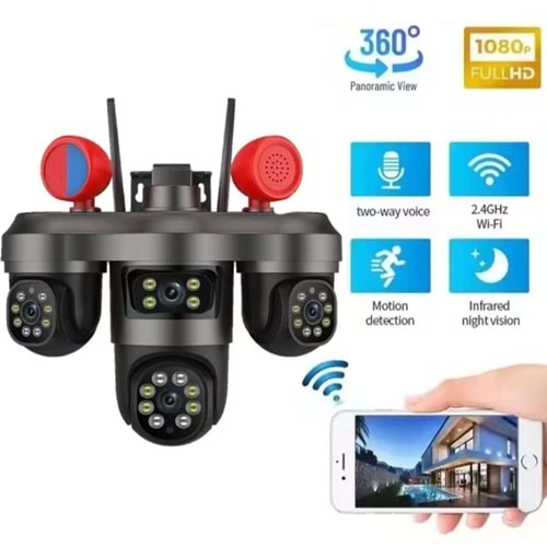WİFİ 3 KAMERALI 3 PTZ KAMERA PULNİX PLX-1220 İPC V380PRO